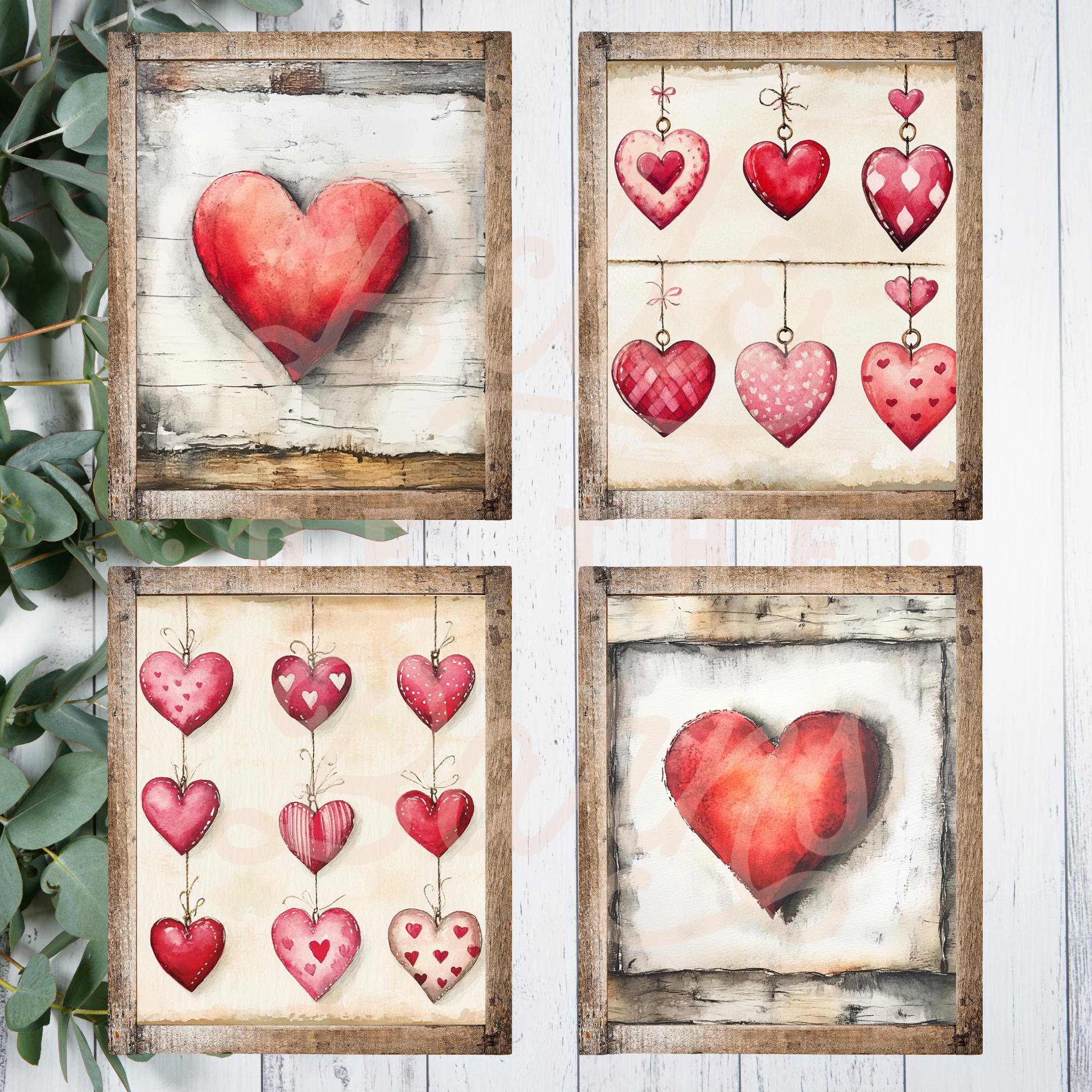 Vintage Hearts Printable Pack