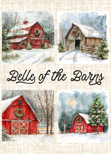 Wintery Christmas Barns Craft Print Bundle