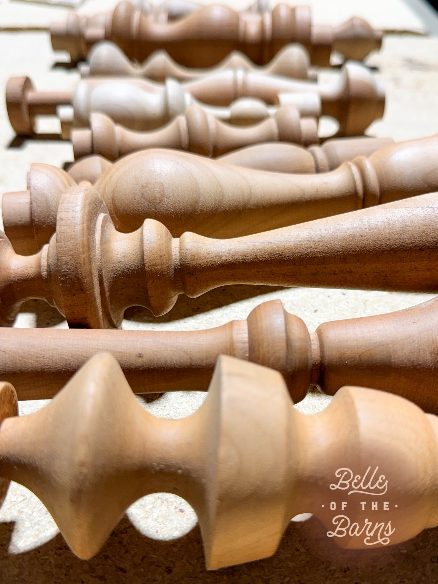 Mixed Wood Spindle Ornament Bundle