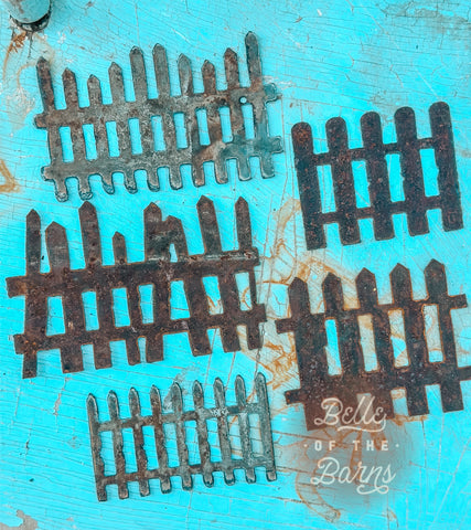 Vintage Metal  Fence Cut Outs - Set of 5
