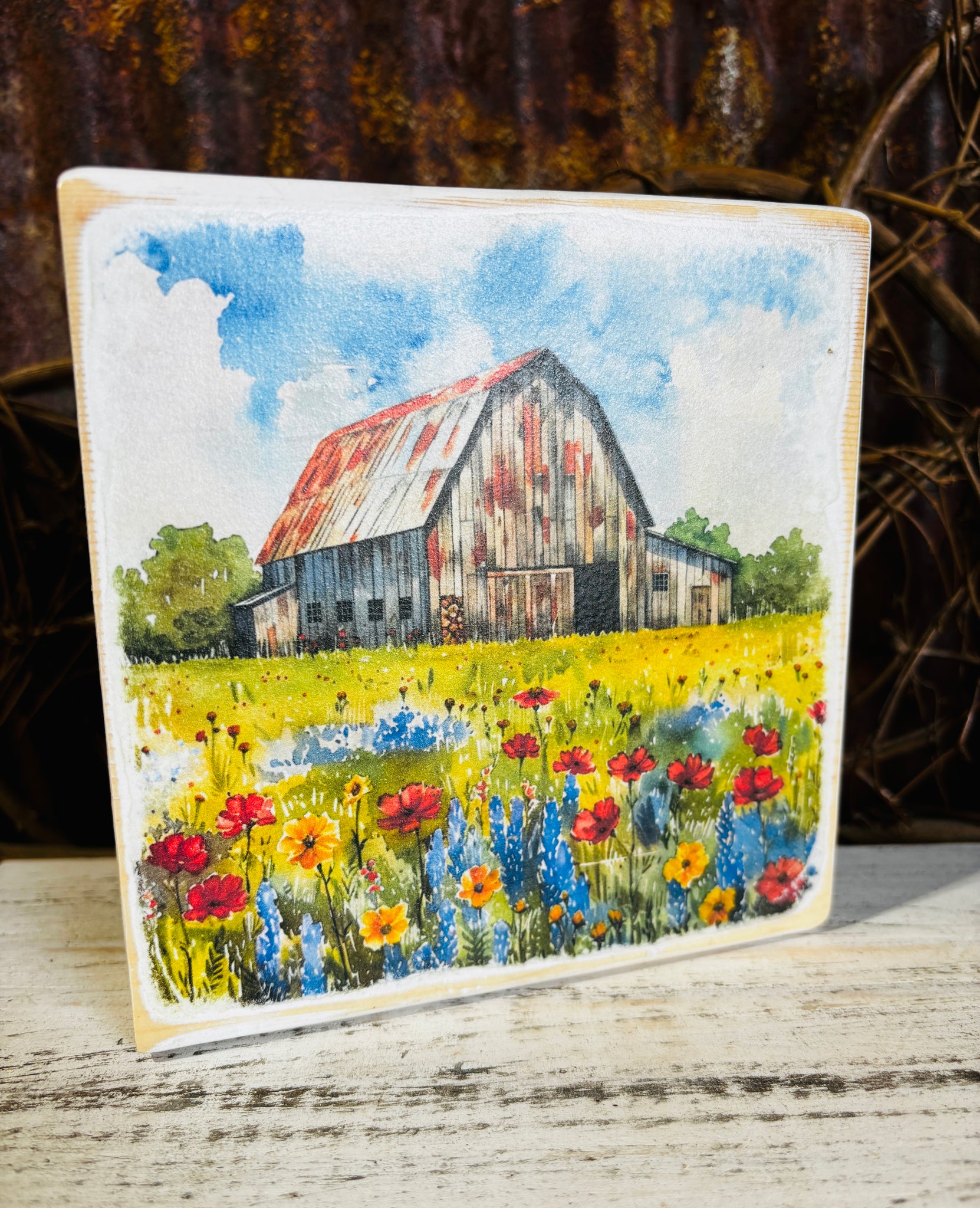 Springtime at the Barn Print Block 5x5