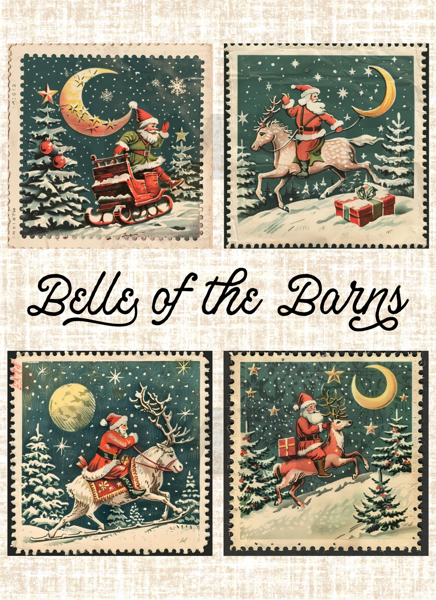 Vintage Santa Stamp Craft Print Bundle