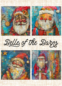 Whimsical Mixed Media Santa Print Bundle