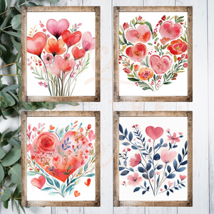 Watercolor Love Florals Printable Pack