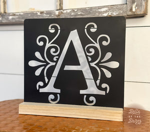 10x10 Initial Metal Cut Out with Routed Wood