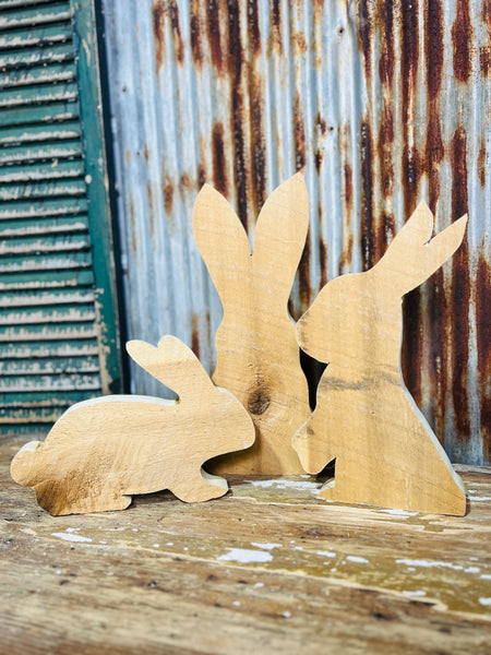 Set of Three Wooden Bunnies (Bundle & Single)