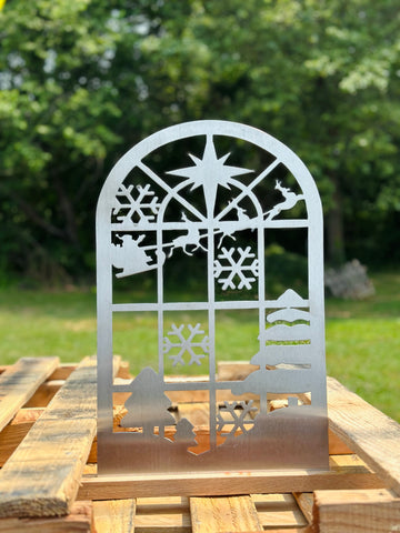 Christmas Window Metal Cut Out